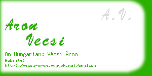 aron vecsi business card